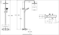 Душевая стойка Jacob Delafon JULY E99741-CP для душа/ванны  с термостатом и круглым верхним душем (хром), фото