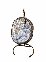 Кокон ЛУНА ротанг (Серая подушка, коричневый каркас), фото
