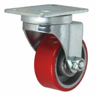Колесо большегрузное поворотное - поворотная колесная опора, полиуретановый контактный слой, платформенное крепление SCp 93, фото