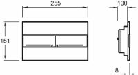 Панель для двойного смыва Jacob Delafon E4316-CP для Е4311, Е4312, Е4313, Е4315 (хром), фото