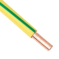 Провод медный ПВ-1 (ПуВ) 6 кв.мм одножильный желто-зеленый Розничная, фото
