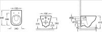 Унитаз подвесной Jacob Delafon STRUKTURA EDF102-00 безободковый укороченный /48х34/ (белый), фото