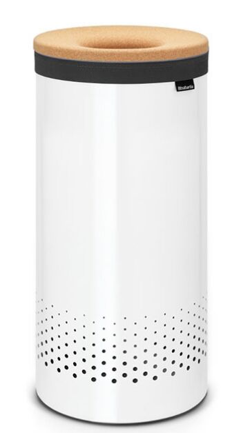 Бак для белья с пробковой крышкой 35 л (Белый), фото