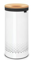 Бак для белья с пластиковой крышкой 60 л (Белый), фото
