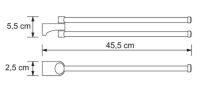 Держатель полотенец WasserKRAFT K-1053 3-е рога, короткие металл, хромоникелевое покрытие, фото