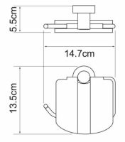 Держатель туалетной бумаги WasserKRAFT Lippe K-6525 с крышкой металл, хромоникелевое покрытие, фото