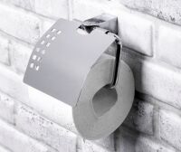 Держатель туалетной бумаги WasserKRAFT Leine K-5025 White с крышкой металл, хромоникелевое покрытие, фото