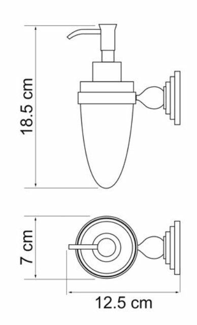 Дозатор для жидкого мыла WasserKRAFT Ammer K-7099, 160 ml металл, покрытие 