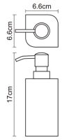 Дозатор с емкостью для губки WasserKRAFT K-8099, 480 ml хромоникелевое покрытие, полирезин, нержавеющая сталь, фото
