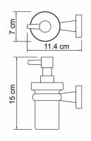 Дозатор для жидкого мыла WasserKRAFT Rhein K-6299, 160 ml металл, хромоникелевое покрытие, матовое стекло, фото