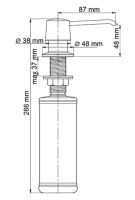 Встраиваемый дозатор для мыла WasserKRAFT K-1499, 320 ml латунь, покрытие 