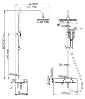 Душевая стойка WasserKRAFT A11401 Thermo с термостатическим смесителем, фото