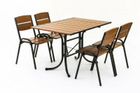 Фото - Комплект уличной мебели ПЕТЕРГОФ 120 см (1 стол + 4 стула)  (Венге)