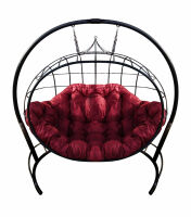 Кресло подвесное Улей  (Бордовая подушка, белый каркас), фото