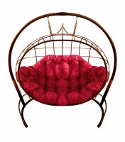 Кресло подвесное Улей  (Красная подушка, белый каркас), фото