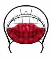 Кресло подвесное Улей  (Красная подушка, черный каркас), фото