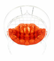 Кресло подвесное Улей  (Оранжевая подушка, белый каркас), фото
