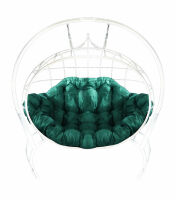 Кресло подвесное Улей  (Зеленая подушка, белый каркас), фото