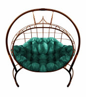 Фото - Кресло подвесное Улей  (Зеленая подушка, коричневый каркас)