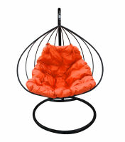 Фото - Подвесное кресло Для двоих (Оранжевая подушка, черный каркас)