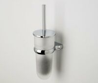 Щетка для унитаза WasserKRAFT Leine K-5027 White подвесная металл, хромоникелевое покрытие, матовое стекло, ABS - пластик, фото