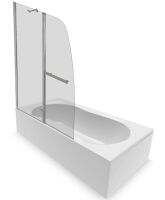 Фото - Шторка на ванну Parly F03 (130*120) прозрачное стекло 5 мм, распашная с вешалкой для полотенец