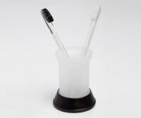 Стакан для зубных щеток WasserKRAFT Amper K-5428 Black металл, матовое стекло, покрытие Soft-touch, фото