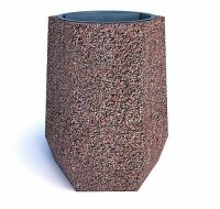 Урна для мусора бетонная Брест (Красно-серый гранит), фото