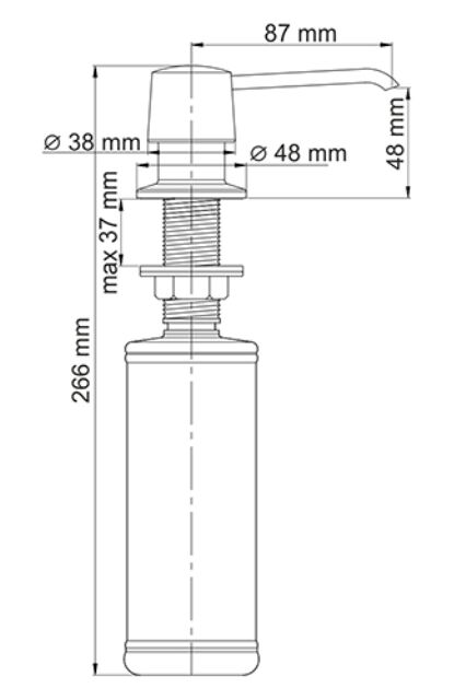 Встраиваемый дозатор для мыла WasserKRAFT K-1099, 320 ml латунь, ABS - пластик, фото