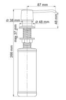 Встраиваемый дозатор для мыла WasserKRAFT K-1299, 320 ml латунь, ABS - пластик, фото