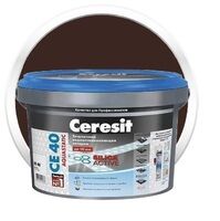 Затирка цементная для швов Ceresit CE 40 Aquastatic Темный шоколад 2 кг Розничная, фото