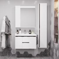 Зеркальный шкаф Акватон Рене 80 Белый/Грецкий орех (1A222502NRC80), фото