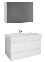 Зеркальный шкаф VALENTE SEVERITA NEW S900 12 с подсветкой, белый глянец (900*173*550), фото