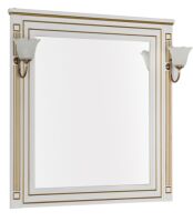 Фото - Зеркало Aquanet Паола 90 белый/патина золото без светил. (186108)