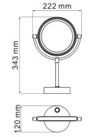 Зеркало WasserKRAFT K-1003  двухстороннее, стандартное и с 3-х кратным увеличением, латунь, хромоникелевое покрытие, фото